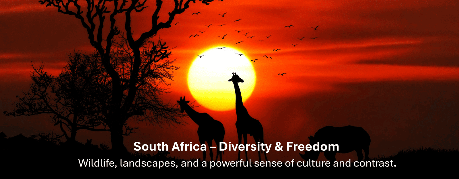 South Africa – Diversity & Freedom Wildlife, landscapes, and vibrant human encounters.